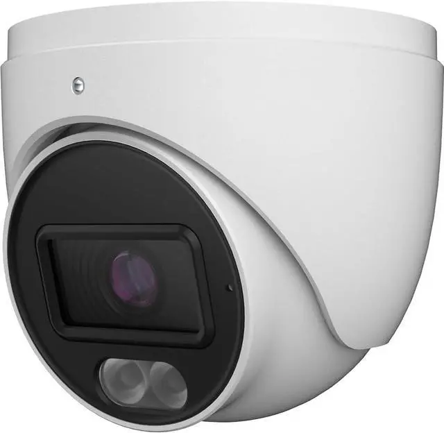 Main image of 6MP PoE Network Turret Camera IP-5IRD6S4C4-28, Titanium IP Surveillance System, 2.8mm Fixed Lens, Dual Light LED & IR, Full Color Option, 98ft Night Vision, Built in Mic, Micro SD Slot, White