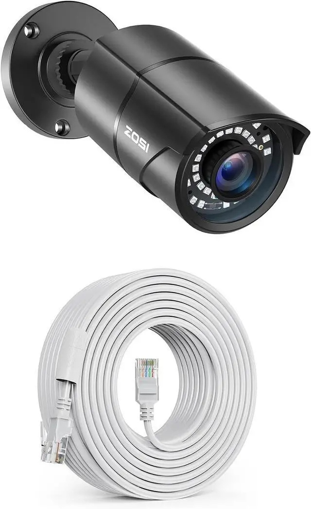 Main image of ZOSI 5MP 3K Add-on Security POE Camera with Cable, 2880 x 1620 Indoor Outdoor Bullet IP Camera, 120ft Night Vision, 3.6mm Lens, 95°View Angle, IP66 Weatherproof (Only Work with Our PoE NVR)