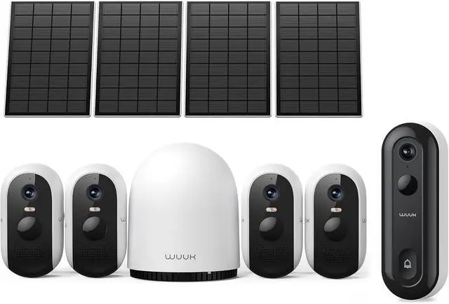 Main image of WUUK Security Cameras 4 Cam-kit and Doorbell Camera