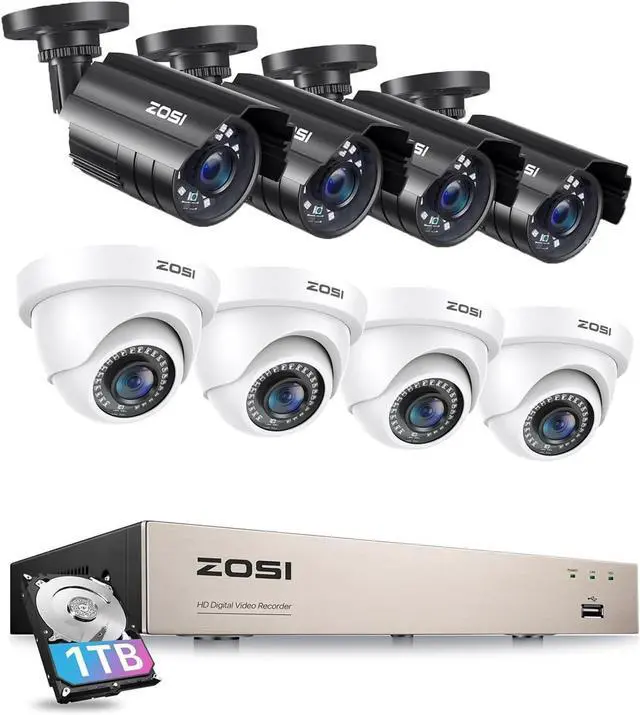Main image of ZOSI 3K Lite Security System: 8CH DVR with 1TB HDD & 4pcs Cameras + 4PK Extra 1080P Cameras