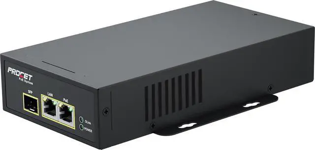 Main image of PROCET PoE Injector PoE++ 95W SFP Fiber Gigabit Uplink, Working Temp -40 to 149 for Ubiquiti mmWave Bridge/Access Point, PTZ PoE Camera, Small Cell, Smart Factory, Commercial Kiosks Display