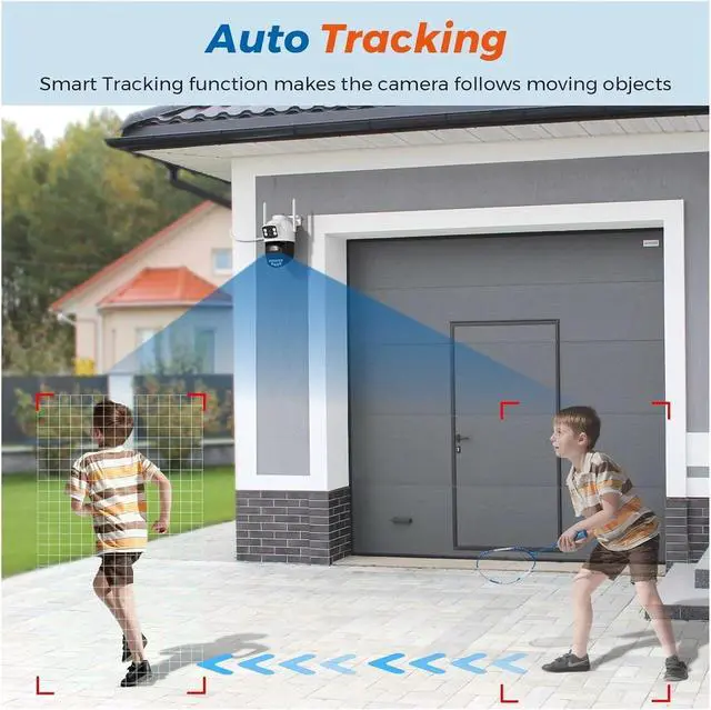 Alt view image 5 of 6 - 5/8MP 5K Dual Screen 5G WiFi PTZ Camera 5X Zoom Email Alarm