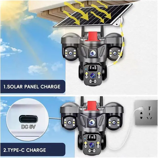 Alt view image 7 of 7 - Dual-Lens 4G Solar PTZ Security Camera