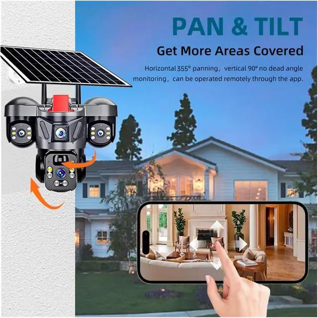 Alt view image 3 of 7 - Dual-Lens 4G Solar PTZ Security Camera