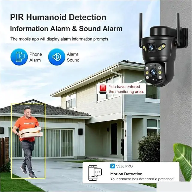 Alt view image 5 of 7 - 8MP 4K Dual Lens Dual Screen Solar 4G WiFi PTZ Camera