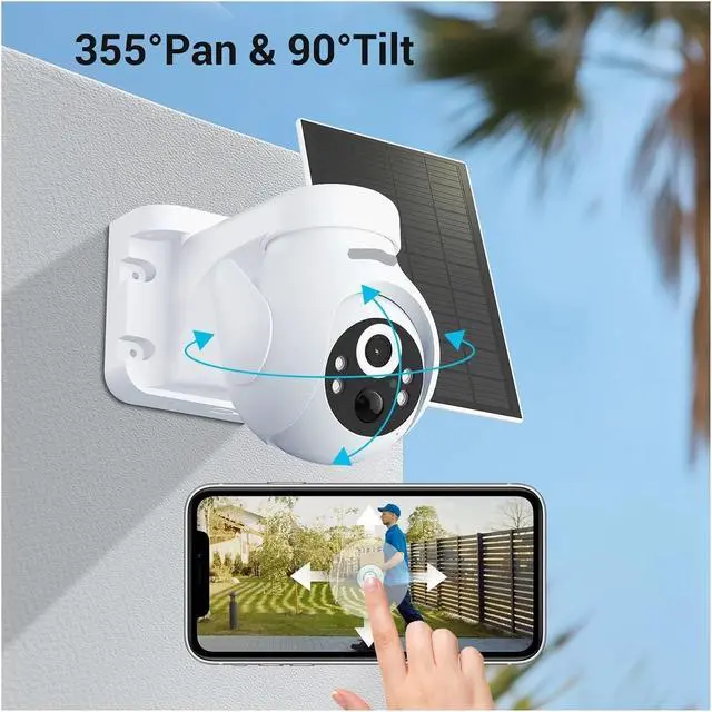 Alt view image 2 of 4 - 2K 360° PTZ 2.4G WiFi Outdoor Camera 2-Way Talk Color Night Vision