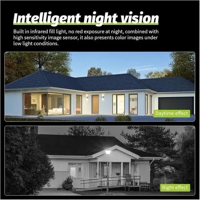 Alt view image 5 of 6 - K15 8MP 4K Dual Lens PTZ WiFi Outdoor IP Camera, Binocular Smart Home CCTV Camera with Built-in Audio & Night Vision Surveillance Cam(EU Plug)