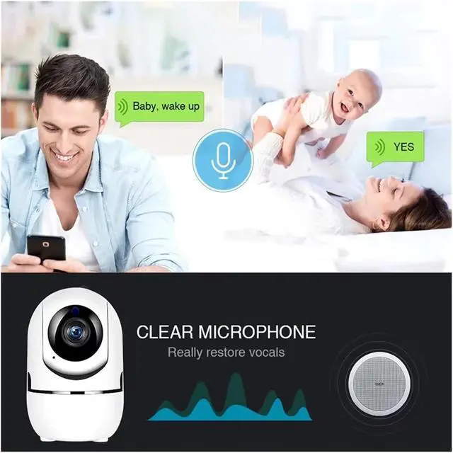 Alt view image 6 of 7 - 1620P HD Indoor Wireless Security Cam Auto Tracking Night Vision WiFi Surveillance Camera(EU,Camera Black 64G)