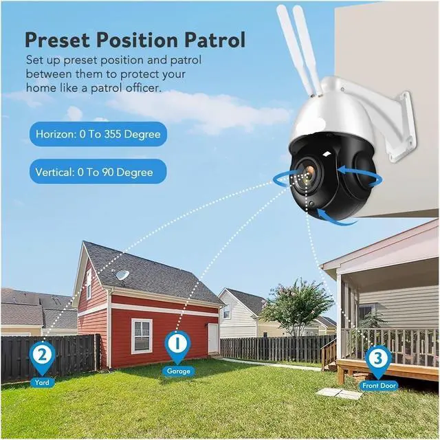 Alt view image 4 of 6 - 5/8MP 30X Zoom 4G WiFi POE PTZ Camera AI Auto Tracking