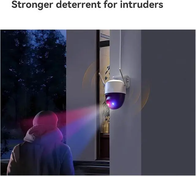 Alt view image 4 of 7 - 8MP 4K WiFi POE Security Camera AOR Mode Red Blue Warning Light