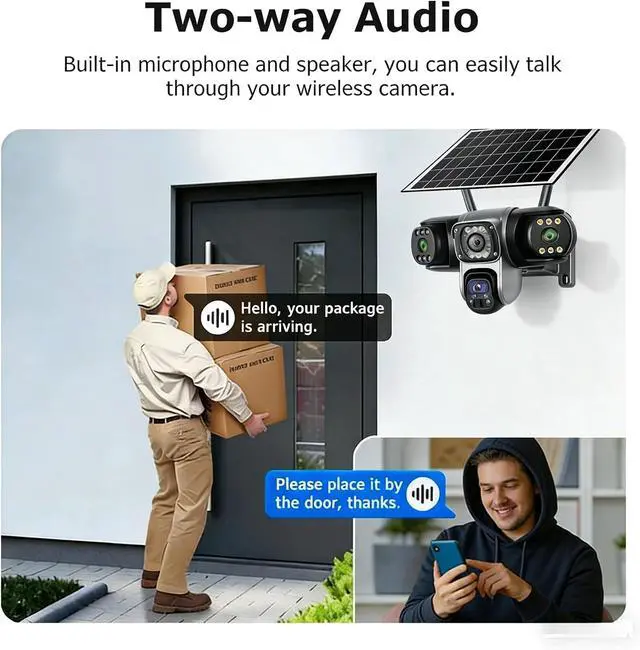 Alt view image 5 of 6 - Tri-Lens Solar WiFi PTZ Outdoor Security Camera