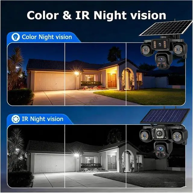 Alt view image 6 of 6 - Tri-Lens Solar WiFi PTZ Outdoor Security Camera