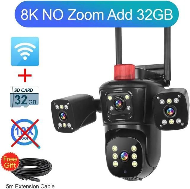 Alt view image 2 of 7 - 20MP 10K Five Lens 4 Screen WiFi PTZ Camera 10X Zoom