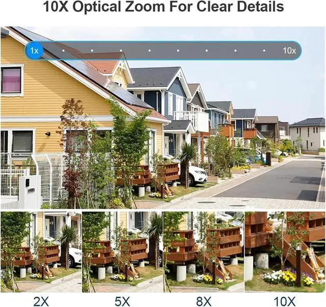 Alt view image 7 of 7 - 20MP 10K Five Lens 4 Screen WiFi PTZ Camera 10X Zoom