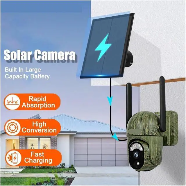Alt view image 4 of 7 - 4MP Camo Solar Hunting Camera WiFi 4G Animal Human Detection