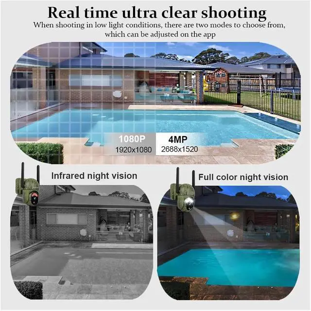Alt view image 6 of 7 - 4MP Camo Solar Hunting Camera WiFi 4G Animal Human Detection
