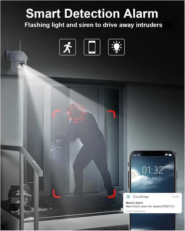 Alt view image 6 of 6 - 5MP Wired IP Camera IP66 Waterproof 24/7 Recording CCTV