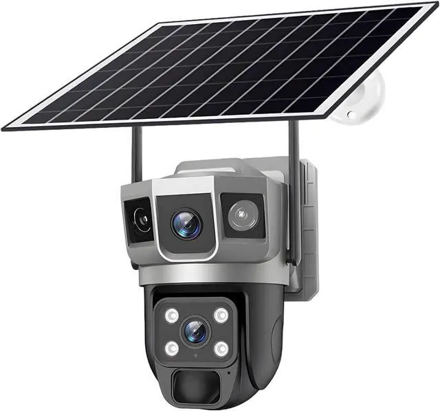 Main image of Surveillance Camera Outdoor, Solar Powered, 4G Function, Dual Lens Design, HD Resolution, IP66 Weatherproof, Wireless Security Monitoring System for Remote Areas and Continuous Monitoring