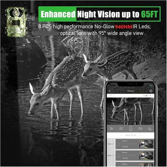 Alt view image 5 of 7 - 2K 4G Solar Trail Camera 940nm Infrared PIR Waterproof Wildlife Hunting Cam