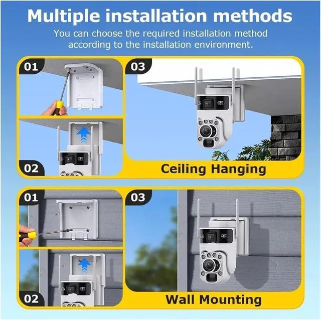 Alt view image 6 of 7 - 12MP 60X Optical Zoom Solar Camera 4G/WiFi Dual Screen Auto Tracking CCTV