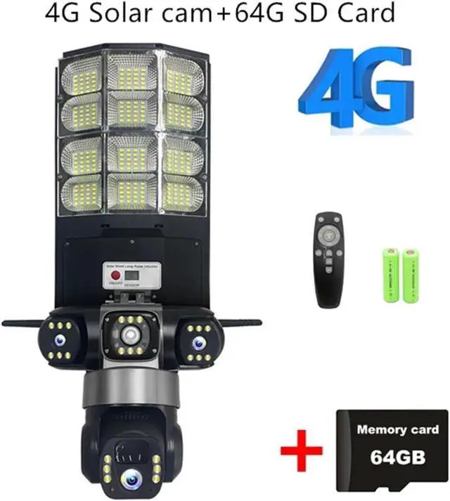 Alt view image 2 of 7 - 15MP 10X Zoom 4G Street Light Camera Three Lens Human Tracking
