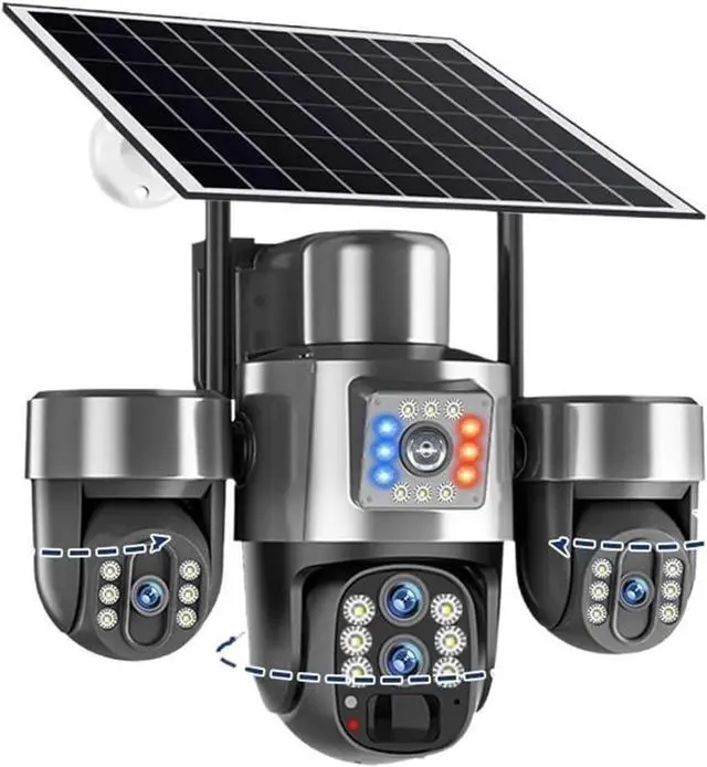 Main image of 20MP 4G Solar Camera 4-Lens 3-Screen 10X Optical Zoom Auto Tracking CCTV
