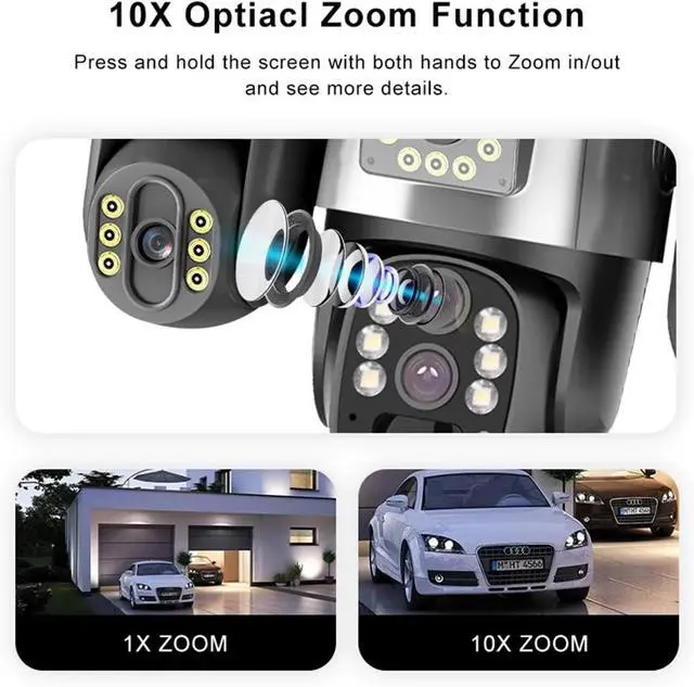 Alt view image 5 of 7 - 20MP 4G Solar Camera 4-Lens 3-Screen 10X Optical Zoom Auto Tracking CCTV