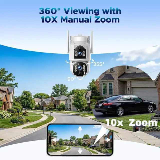 Alt view image 6 of 7 - VOOPEAK 4G LTE Cellular Security Camera, Dual Lens 360° PTZ Auto Tracking