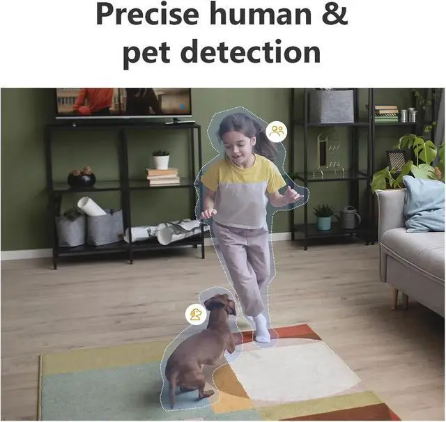 Alt view image 4 of 6 - 6/8MP Dual Lens WiFi Baby Camera Pet Detection Color Night Vision