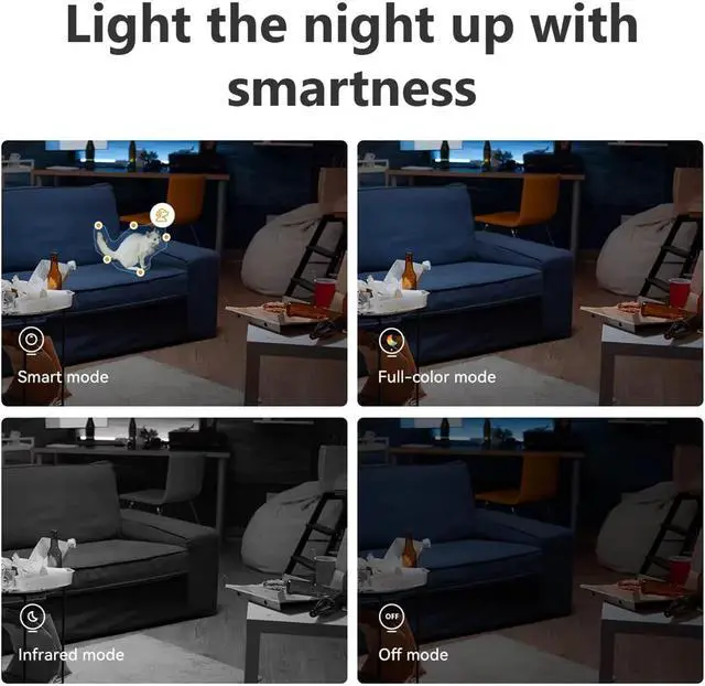 Alt view image 5 of 6 - 6/8MP Dual Lens WiFi Baby Camera Pet Detection Color Night Vision
