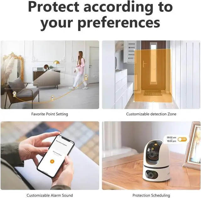 Alt view image 6 of 6 - 6/8MP Dual Lens WiFi Baby Camera Pet Detection Color Night Vision