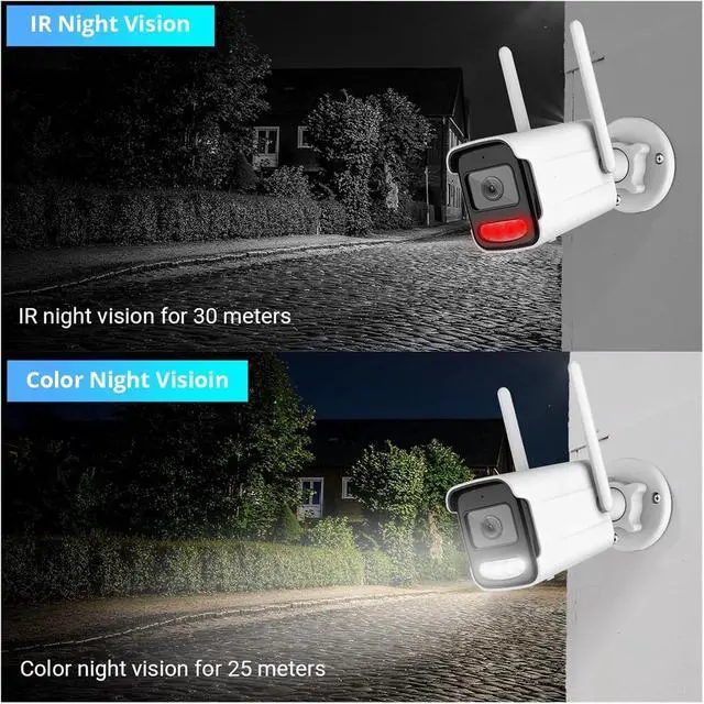 Alt view image 6 of 7 - 4K 8MP Outdoor WiFi Bullet IP Camera Waterproof Home Security Surveillance Cam