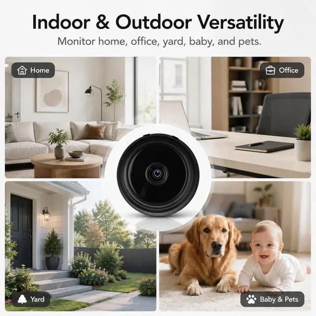 Alt view image 4 of 7 - 5 PCS Upgrade 1080P Small WiFi Security Cameras, Compact Home Office Cam to Monitor Pets, Babies & Seniors Portable Tiny Night Vision Mini Camera for Indoor & Outdoor L/G