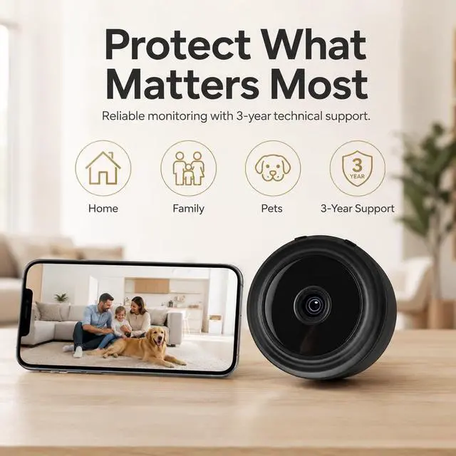 Alt view image 6 of 7 - 5 PCS Upgrade 1080P Small WiFi Security Cameras, Compact Home Office Cam to Monitor Pets, Babies & Seniors Portable Tiny Night Vision Mini Camera for Indoor & Outdoor L/G