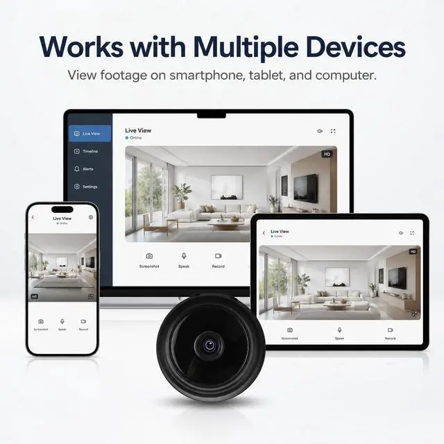 Alt view image 5 of 7 - 5 PCS Upgrade 1080P Small WiFi Security Cameras, Compact Home Office Cam to Monitor Pets, Babies & Seniors Portable Tiny Night Vision Mini Camera for Indoor & Outdoor L/G