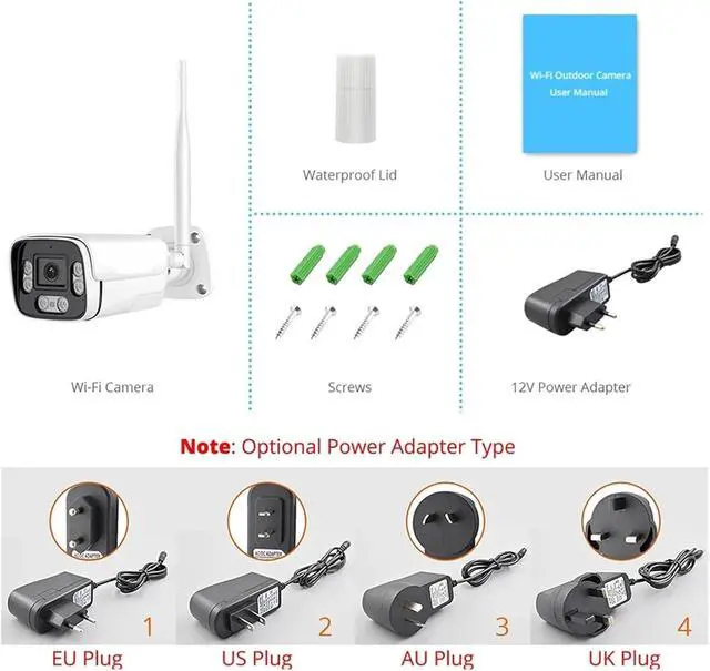 Alt view image 6 of 6 - 5MP/8MP 4K WiFi Outdoor IP Camera Waterproof Home CCTV