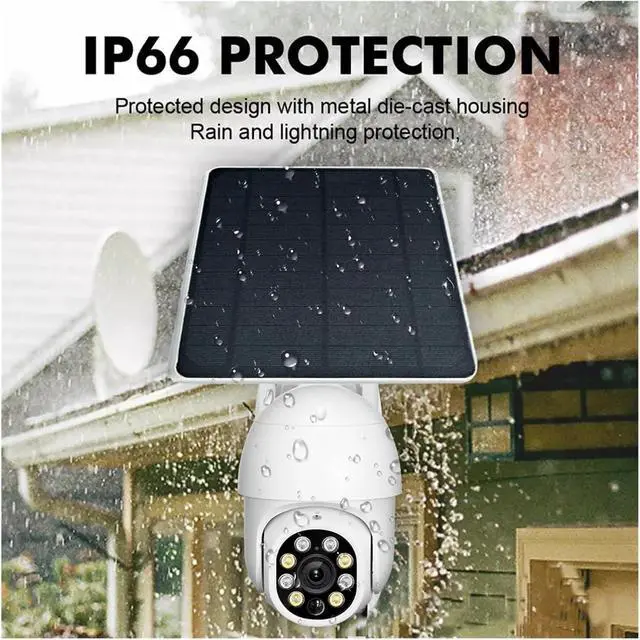 Alt view image 6 of 6 - 3MP Solar Battery PTZ Camera PIR Motion Tracking Color Night Vision