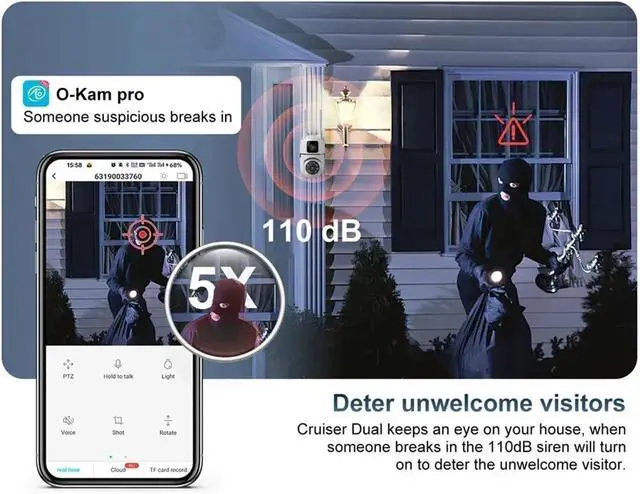Alt view image 5 of 7 - 8MP Dual Lens WiFi PTZ Outdoor Security Camera