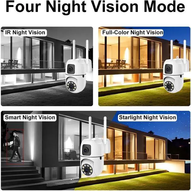 Alt view image 7 of 7 - 8MP Dual Lens WiFi PTZ Outdoor Security Camera