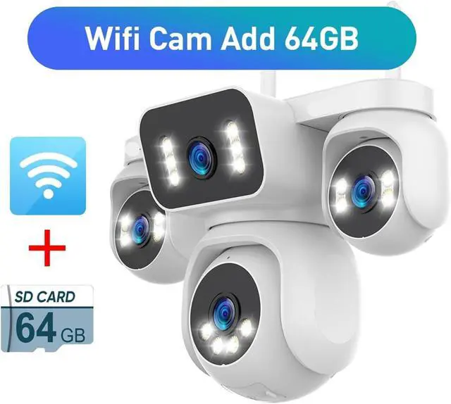 Alt view image 2 of 7 - 20MP 10K 4 Lens 4 Screen WiFi PTZ Camera 12X Zoom