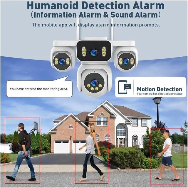 Alt view image 5 of 7 - 20MP 10K 4 Lens 4 Screen WiFi PTZ Camera 12X Zoom