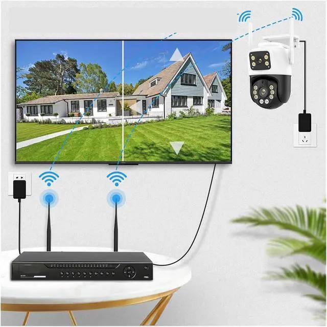 Alt view image 5 of 6 - 8MP 4K Dual Lens PTZ Camera 360° IP66 Human Detection WiFi CCTV