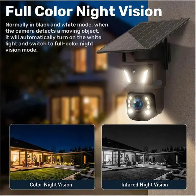 Alt view image 7 of 7 - 99X Zoom Solar 4G WiFi Dual Screen AI Tracking Security Camera