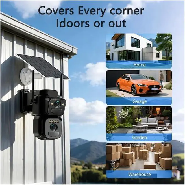 Alt view image 4 of 7 - 360° Solar Low Power WiFi Dome Camera Color Night Vision