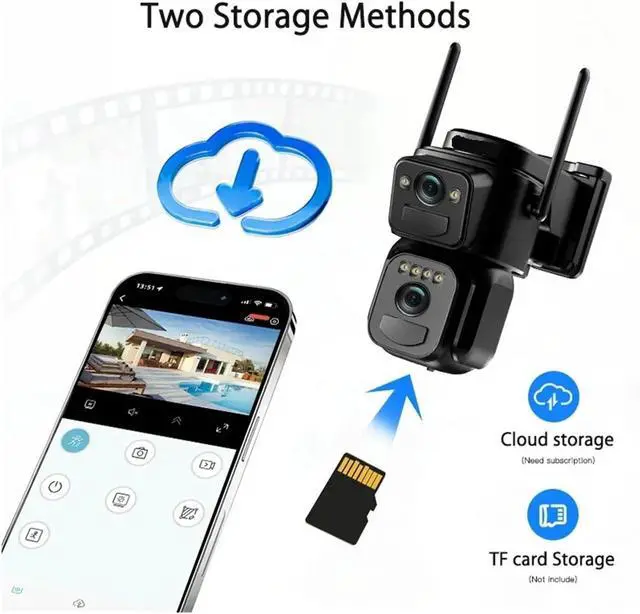 Alt view image 7 of 7 - 360° Solar Low Power WiFi Dome Camera Color Night Vision