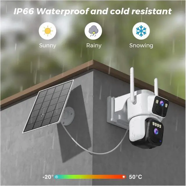 Alt view image 6 of 7 - 10MP 5K Dual Lens Solar Camera Dual Screen 365 Days Standby CCTV