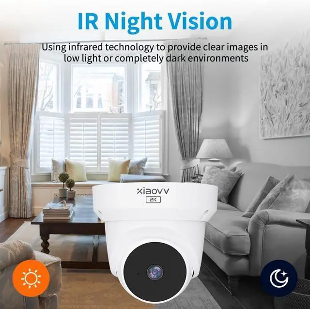 Alt view image 4 of 7 - XIAOVV 2K Indoor High-Definition Dome Camera