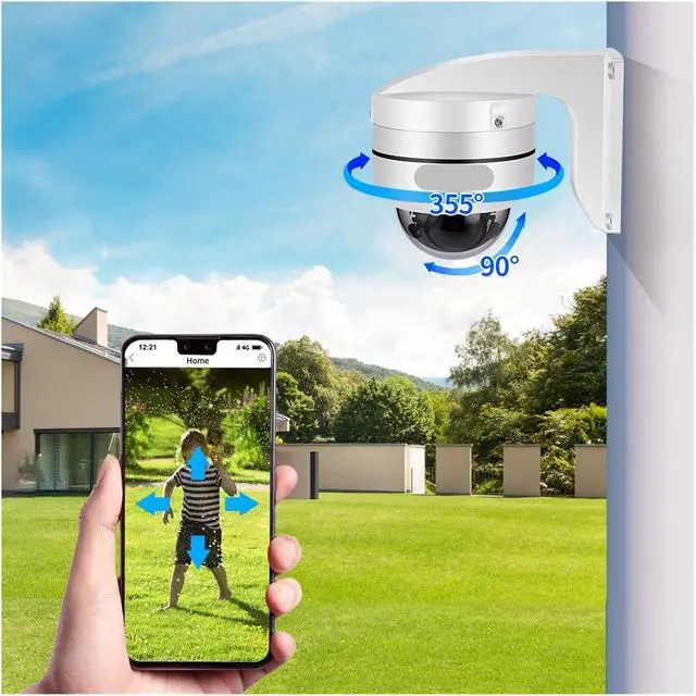 Alt view image 2 of 6 - 8MP 4K PoE PTZ Dome Camera 5X Zoom AI Auto Tracking