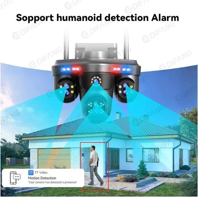 Alt view image 3 of 6 - 35MP 7-Lens 3PTZ WiFi Bullet Security Camera