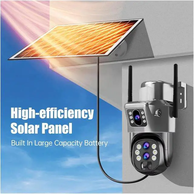 Alt view image 4 of 7 - 12MP 6K 10X Zoom Three Lens 4G WiFi Solar Camera
